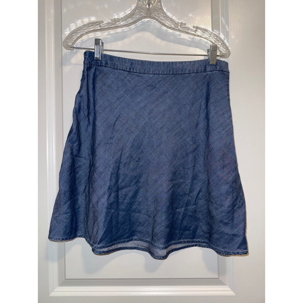 Gap Chambray Skirt Womens 6 Blue Excellent Lyocell A-Line Mini Casual Coastal